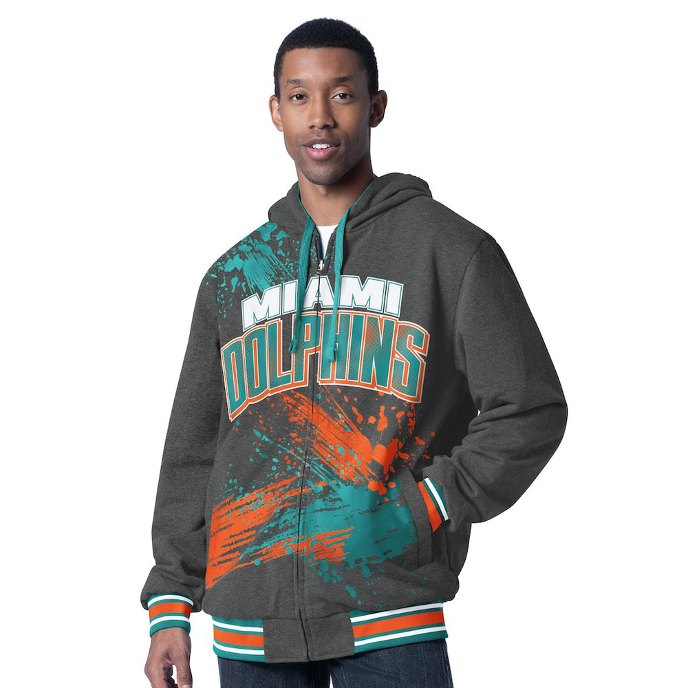 G-III Sports by Carl Banks Dual Threat Reversable Full-Zip Hooded Jacket - Miami Dolphins Jackets