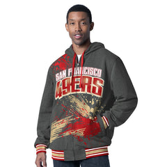 G-III Sports by Carl Banks Dual Threat Reversable Full-Zip Hooded Jacket - San Francisco 49ers Jackets