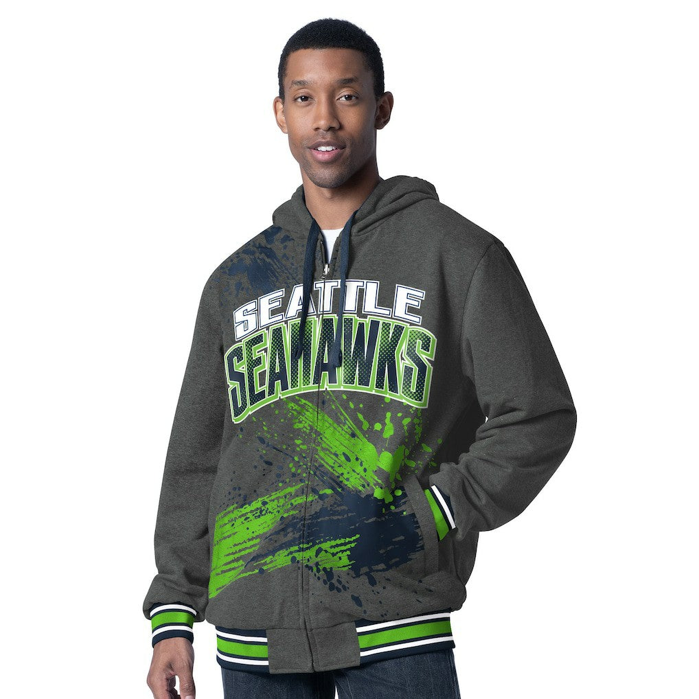 G-III Sports by Carl Banks Dual Threat Reversable Full-Zip Hooded Jacket - Seattle Seahawks Jackets