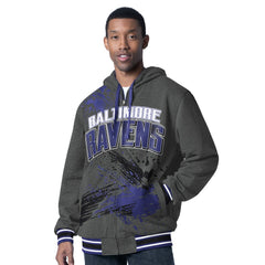 G-III Sports by Carl Banks Dual Threat Reversable Full-Zip Hooded Jacket - Baltimore Ravens Jackets