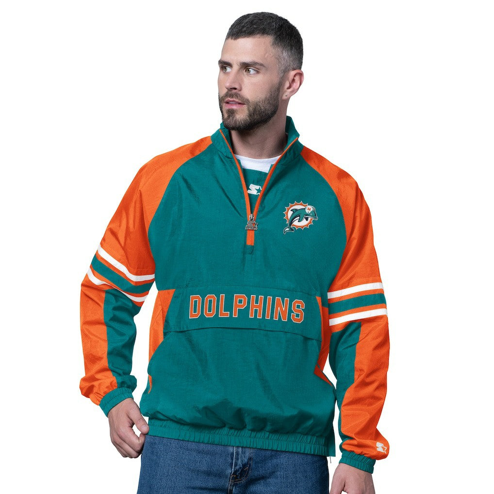 Starter Vintage Logo Prospect Half-Zip Pullover - Miami Dolphins Pullover