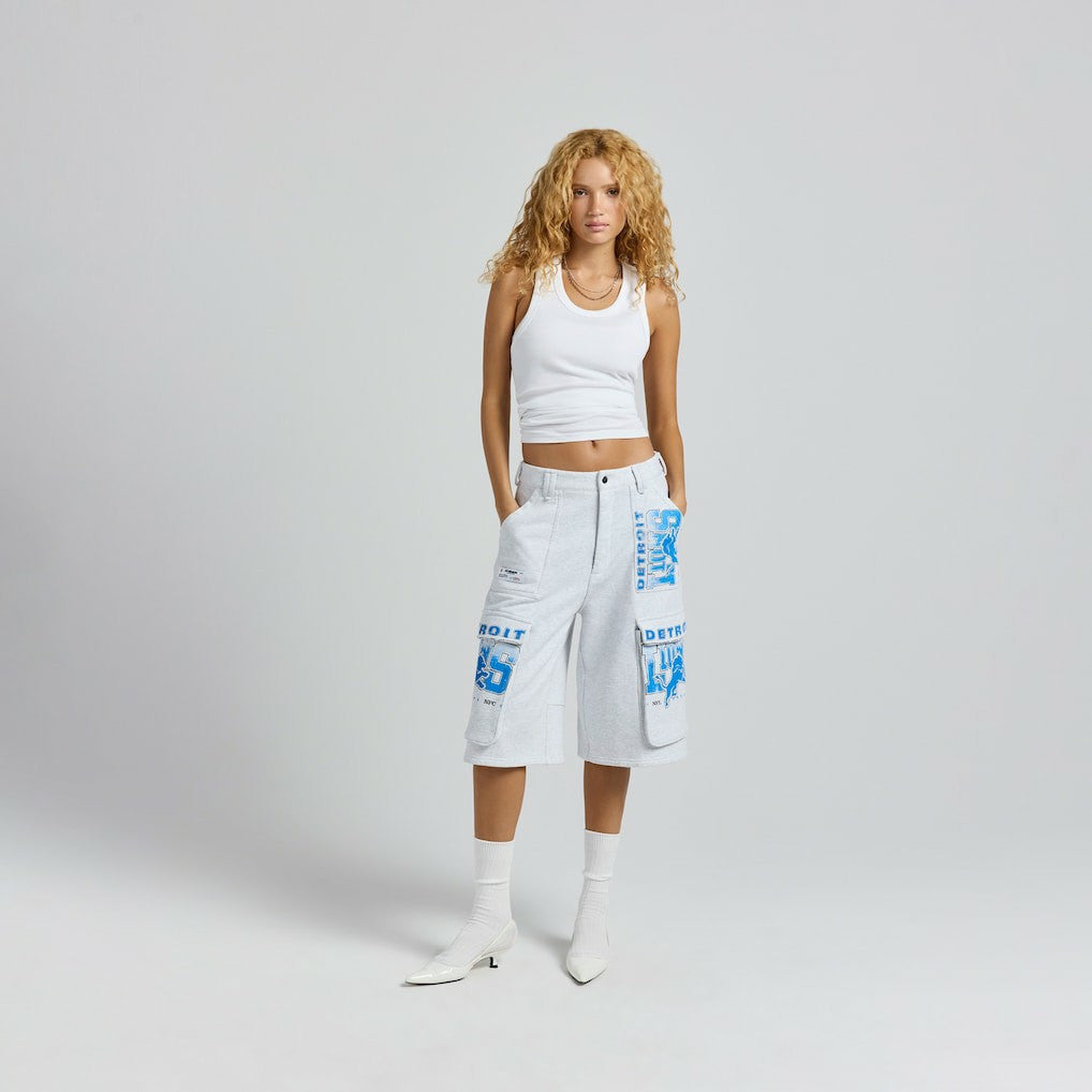 Off Season x NFL Women's Fleece Cargo Shorts - Detroit Lions Shorts