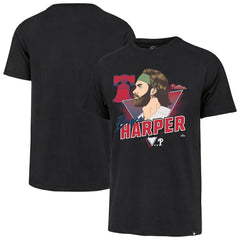 Black Bryce Harper Philadelphia Phillies '47 Player Caricature Franklin T-Shirt
