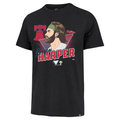 Black Bryce Harper Philadelphia Phillies '47 Player Caricature Franklin T-Shirt