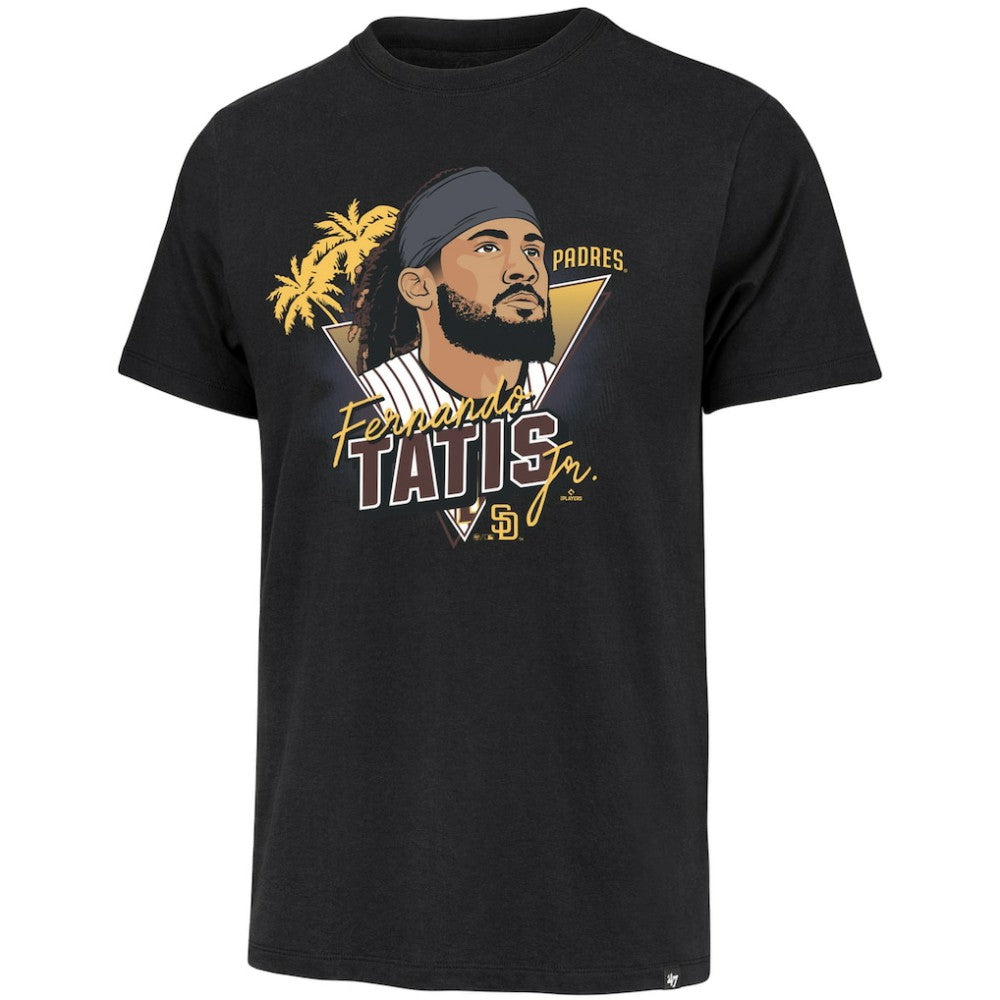 Black Fernando Tatis Jr. San Diego Padres '47 Player Caricature Franklin T-Shirt
