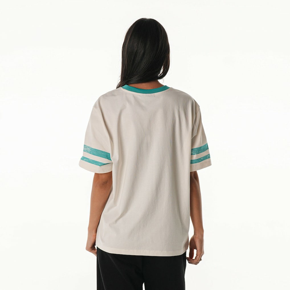 The Wild Collective Women's Vintage Drop Shoulder Oversized Boyfriend T-Shirt - Miami Dolphins T-shirts