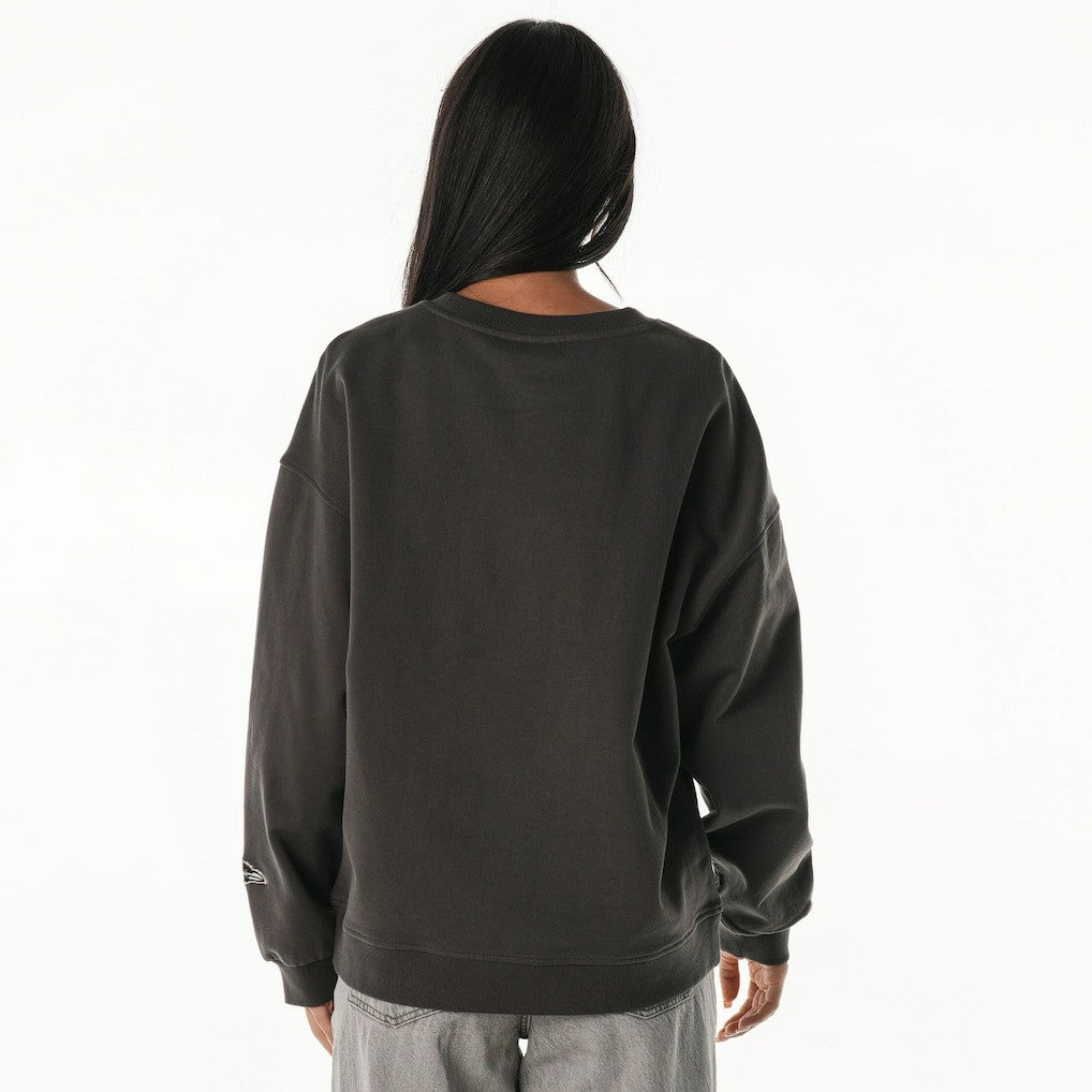 The Wild Collective Women's Rock Crystal Oversized Crewneck Sweatshirt - Baltimore Ravens Sweatshirts