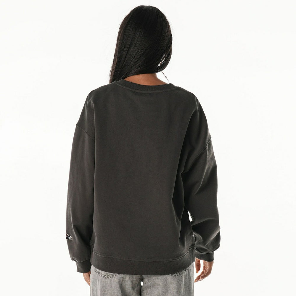 The Wild Collective Women's Rock Crystal Oversized Crewneck Sweatshirt - Baltimore Ravens Sweatshirts