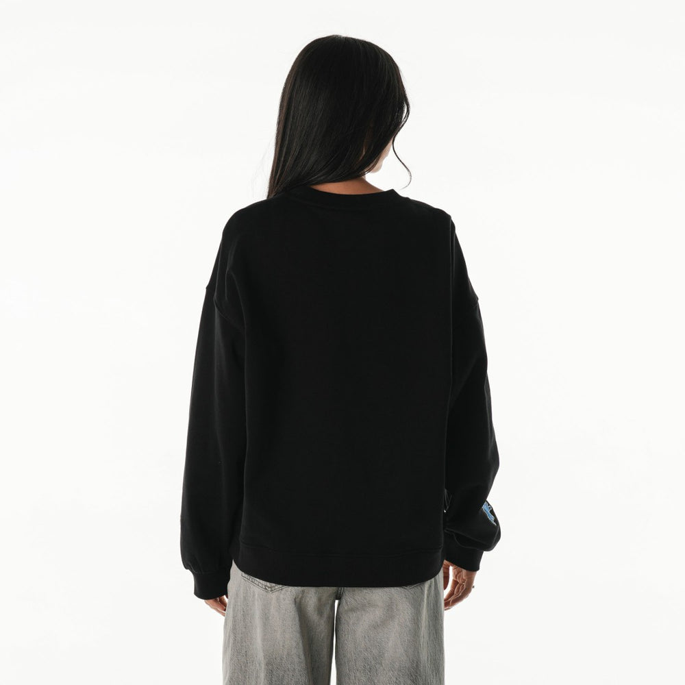 The Wild Collective Women's Rock Crystal Oversized Crewneck Sweatshirt - Detroit Lions Sweatshirts