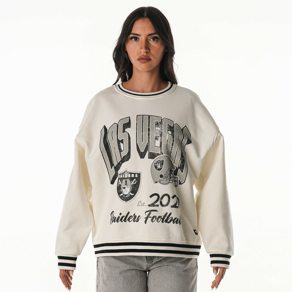 The Wild Collective Women's Oversized Vintage French Terry Sweatshirt - Las Vegas Raiders Sweatshirts