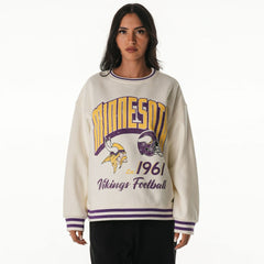 The Wild Collective Women's Oversized Vintage French Terry Sweatshirt - Minnesota Vikings Sweatshirts