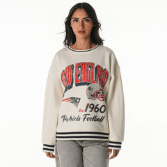 The Wild Collective Women's Oversized Vintage French Terry Sweatshirt - New England Patriots Sweatshirts