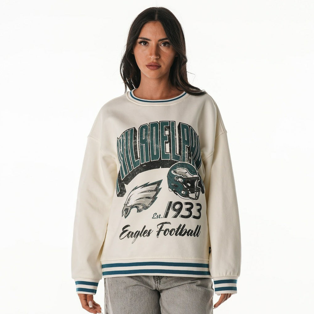 The Wild Collective Women's Oversized Vintage French Terry Sweatshirt - Philadelphia Eagles Sweatshirts