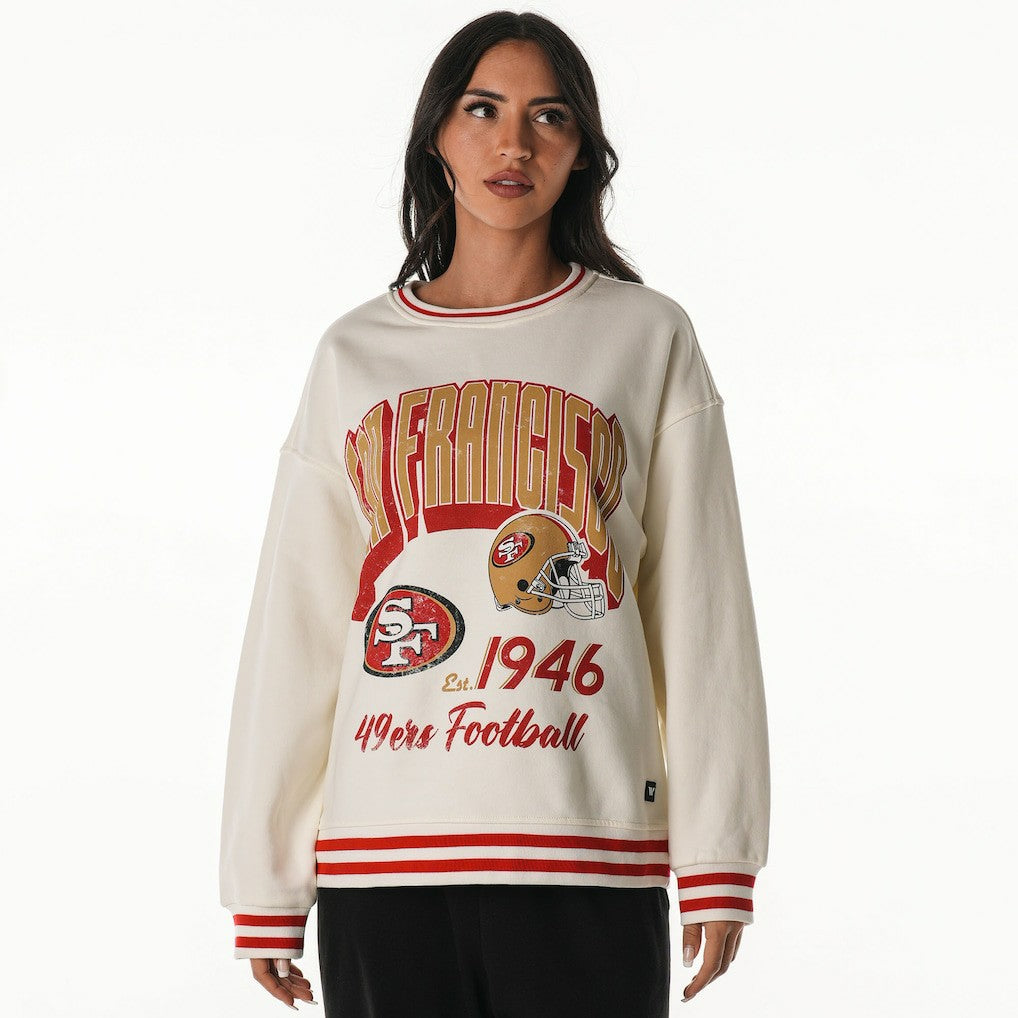 The Wild Collective Women's Oversized Vintage French Terry Sweatshirt - San Francisco 49ers Sweatshirts
