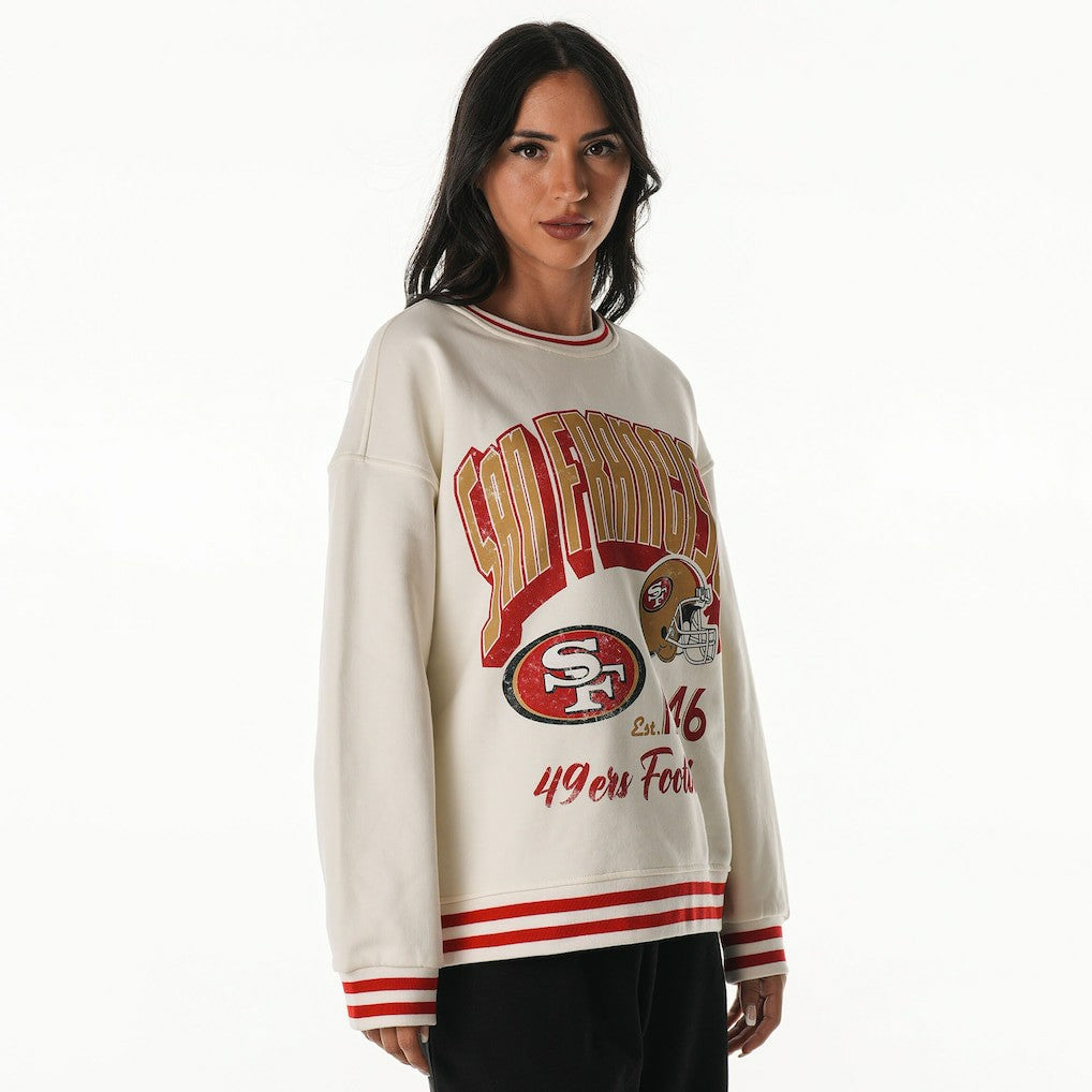 The Wild Collective Women's Oversized Vintage French Terry Sweatshirt - San Francisco 49ers Sweatshirts