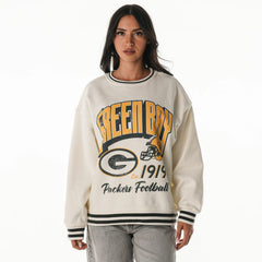 The Wild Collective Women's Oversized Vintage French Terry Sweatshirt - Green Bay Packers Sweatshirts