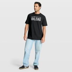 NHL Edmonton Oilers Fanatics Play Distressed Wordmark Stadium Slub T-Shirt