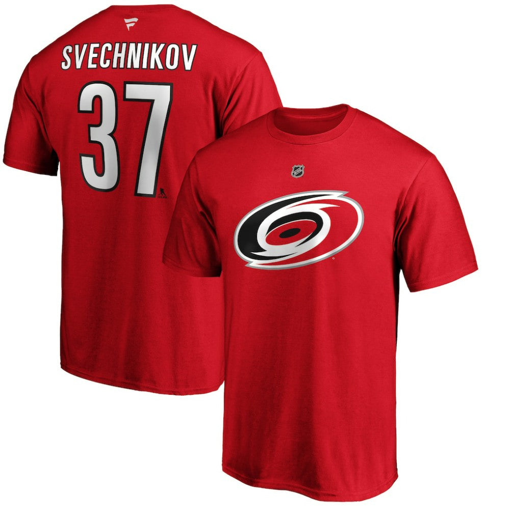 NHL Andrei Svechnikov Carolina Hurricanes Fanatics Authentic Stack Name & Number T-Shirt