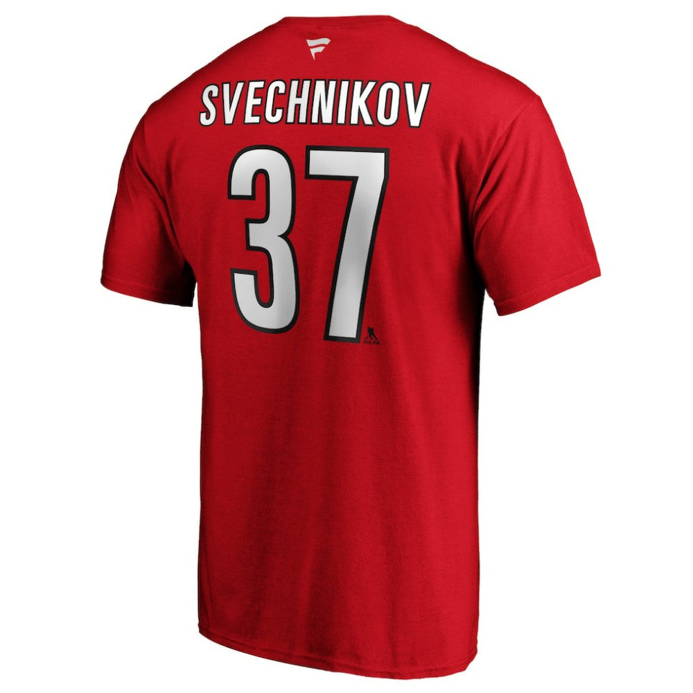 NHL Andrei Svechnikov Carolina Hurricanes Fanatics Authentic Stack Name & Number T-Shirt