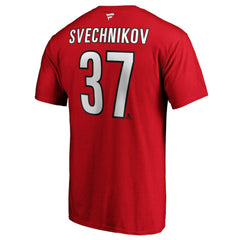 NHL Andrei Svechnikov Carolina Hurricanes Fanatics Authentic Stack Name & Number T-Shirt