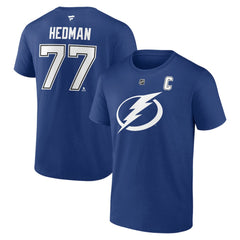 NHL Victor Hedman Tampa Bay Lightning Fanatics Authentic Stack Name & Number T-Shirt