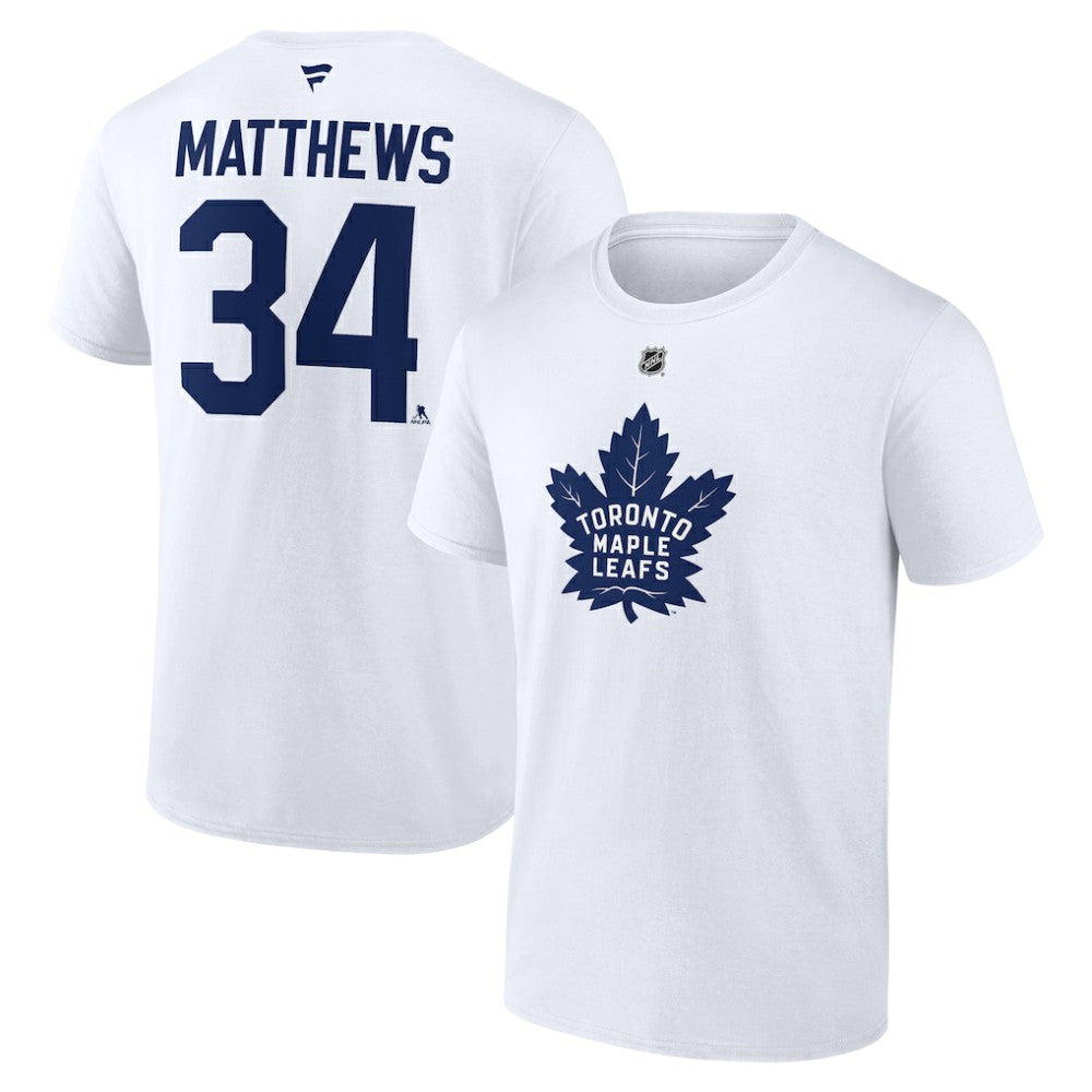 NHL Auston Matthews Toronto Maple Leafs Fanatics Authentic Stack Name & Number T-Shirt