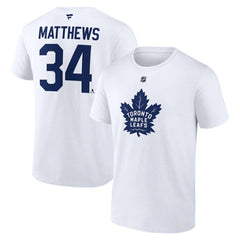 NHL Auston Matthews Toronto Maple Leafs Fanatics Authentic Stack Name & Number T-Shirt