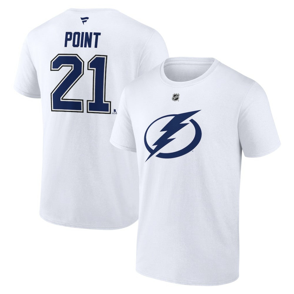 NHL Brayden Point Tampa Bay Lightning Fanatics Authentic Stack Name & Number T-Shirt