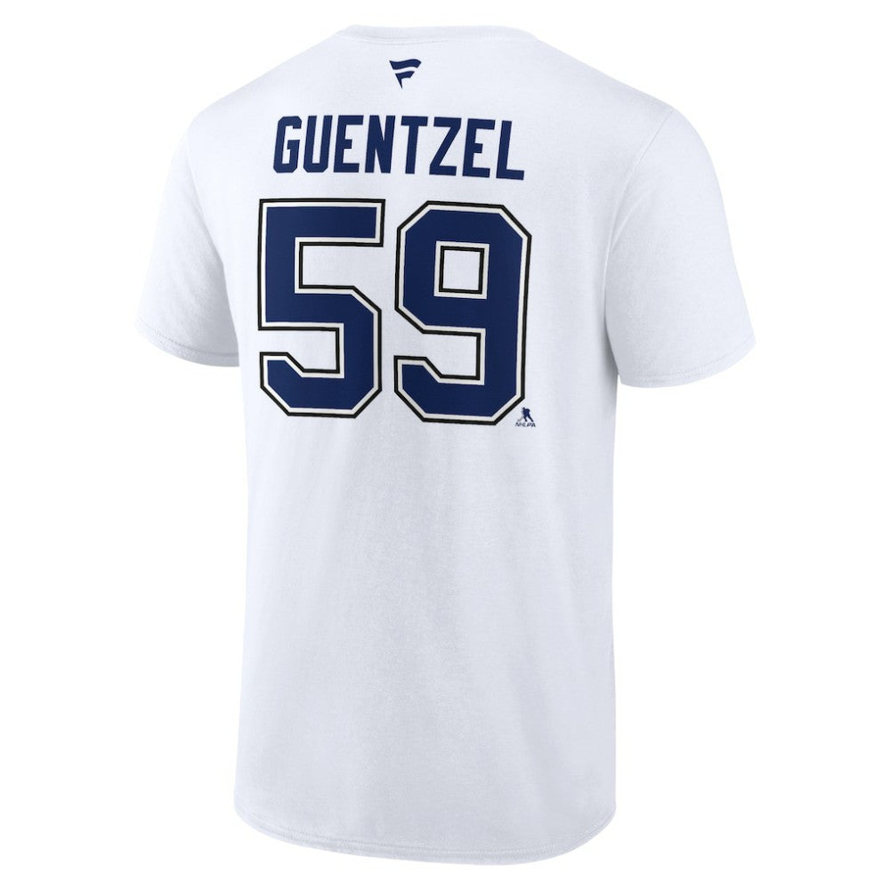 NHL Jake Guentzel Tampa Bay Lightning Fanatics Authentic Stack Name & Number T-Shirt