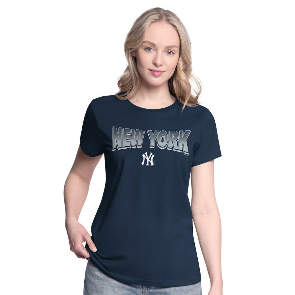 Navy/Bright Heather Ceramic New York Yankees G-III 4Her by Carl Banks Women's T-Shirt and Hoodie Combo Pack