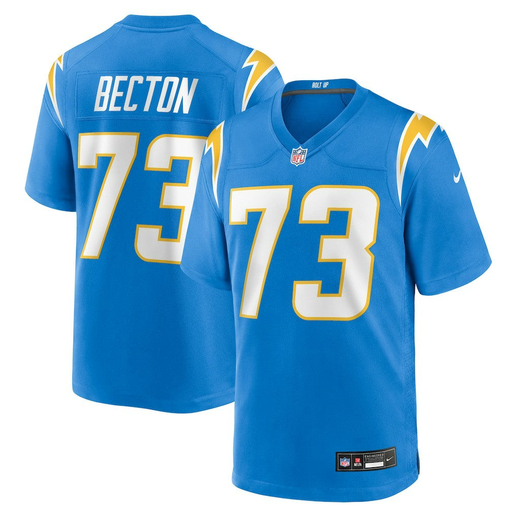 Mekhi Becton  Team Game Jersey - Los Angeles Chargers Jerseys