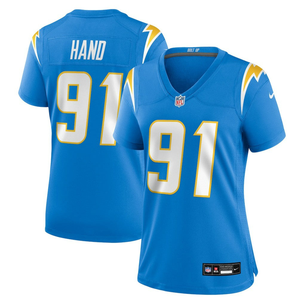 Da'Shawn Hand  Women's Team Game Jersey - Los Angeles Chargers Jerseys