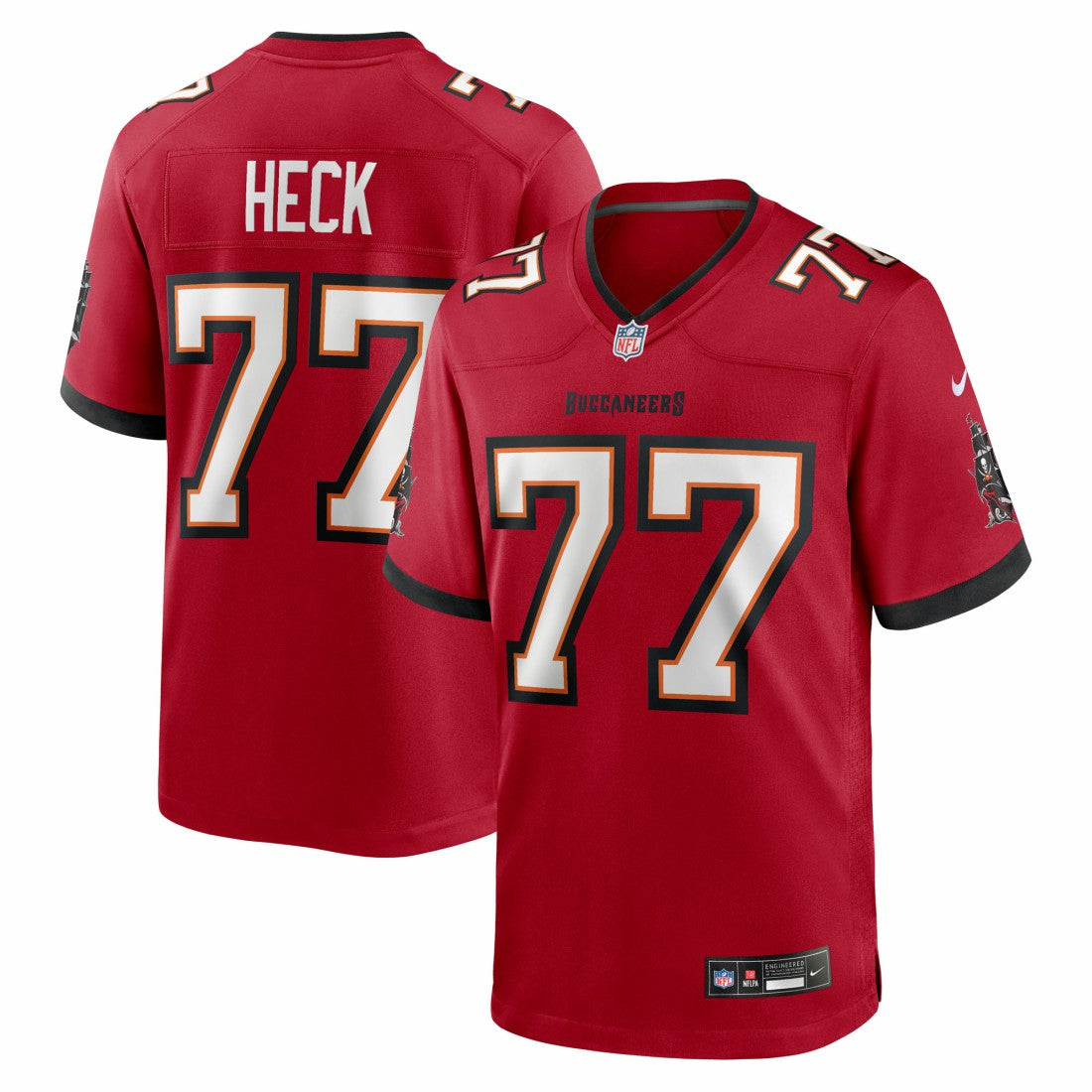 Charlie Heck  Team Game Jersey - Tampa Bay Buccaneers Jerseys