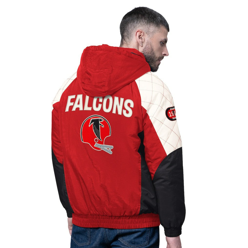 Starter Oxford Crinkle Full-Snap Hoodie Jacket - Atlanta Falcons Hoodies