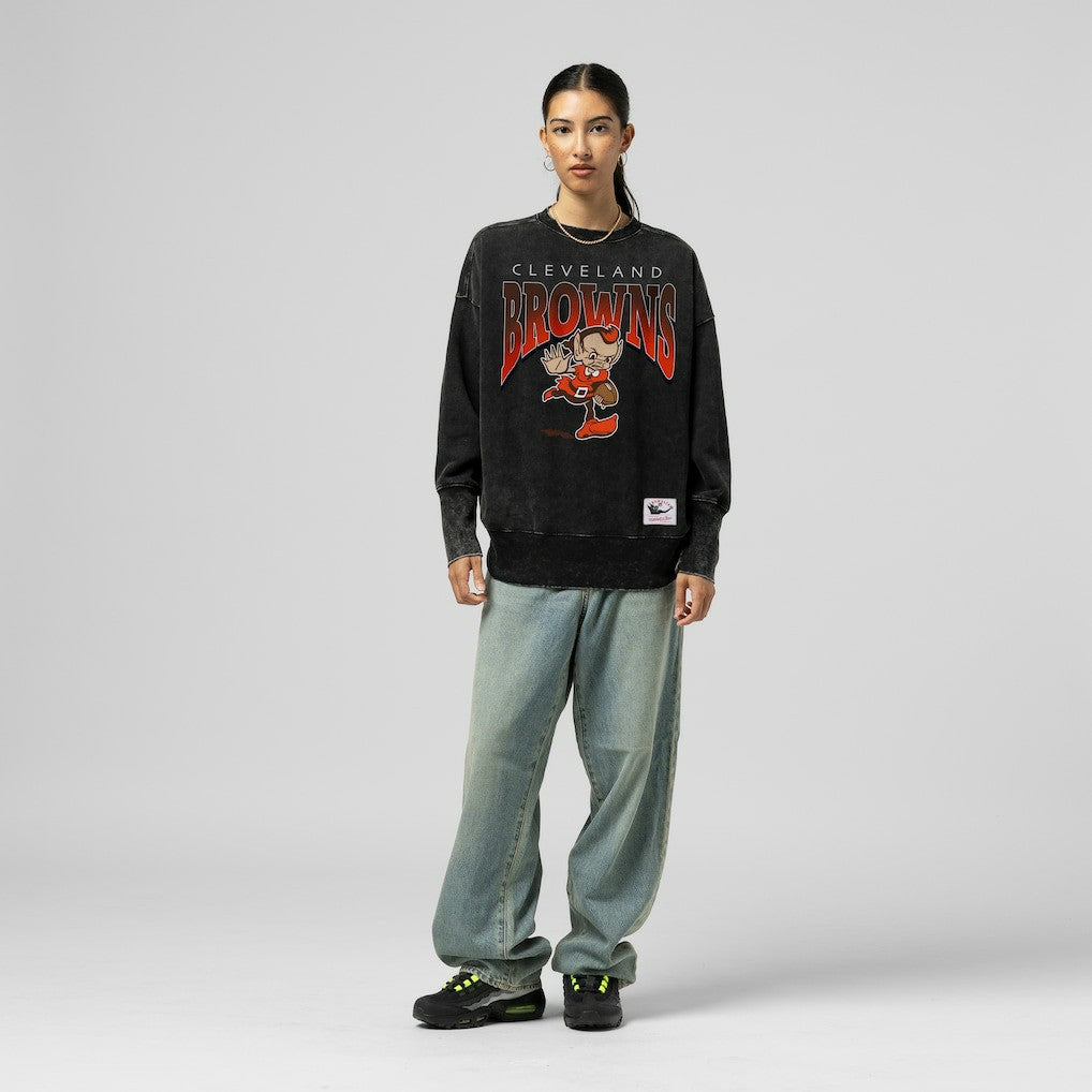 Women's Delineate Mineral Wash Crewneck Sweatshirt - Cleveland Browns Sweatshirts