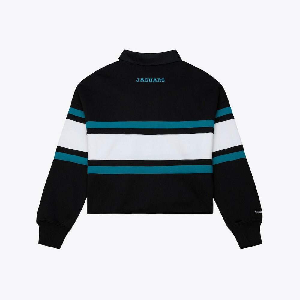 Women's Throwback Cropped Long Sleeve Rugby Polo - Jacksonville Jaguars