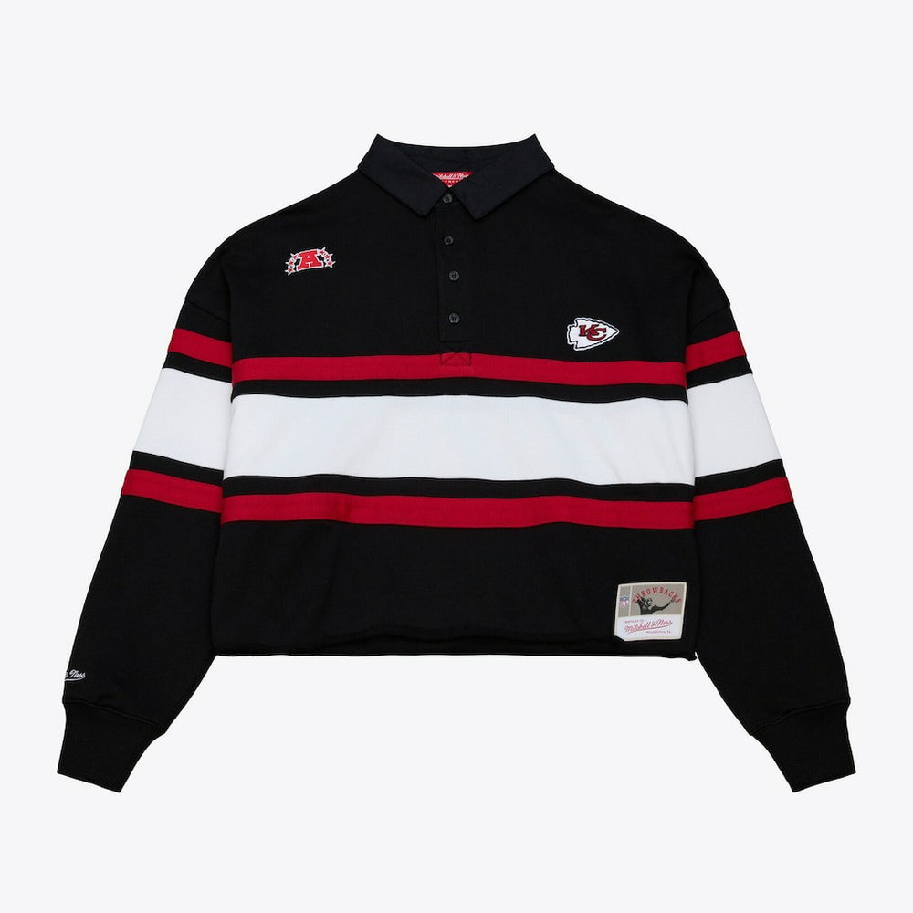 Women's Cropped Long Sleeve Rugby Polo - Kansas City Chiefs