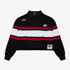 Women's Cropped Long Sleeve Rugby Polo - Kansas City Chiefs