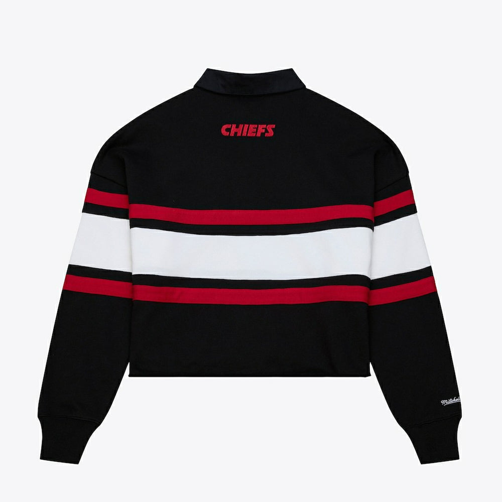 Women's Cropped Long Sleeve Rugby Polo - Kansas City Chiefs