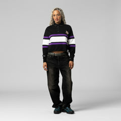 Women's Cropped Long Sleeve Rugby Polo - Minnesota Vikings