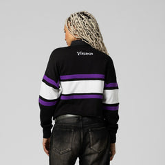 Women's Cropped Long Sleeve Rugby Polo - Minnesota Vikings
