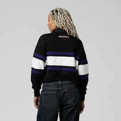 Women's Cropped Long Sleeve Rugby Polo - Baltimore Ravens