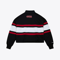 Women's Cropped Long Sleeve Rugby Polo - San Francisco 49ers