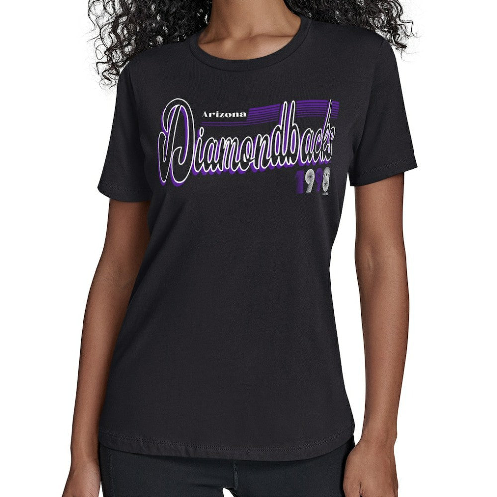Black Arizona Diamondbacks Starter Women's Groovy Script Team Fitted T-Shirt