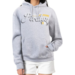 Gray Pittsburgh Pirates Starter Women's Groovy Script Team Fleece Pullover Hoodie