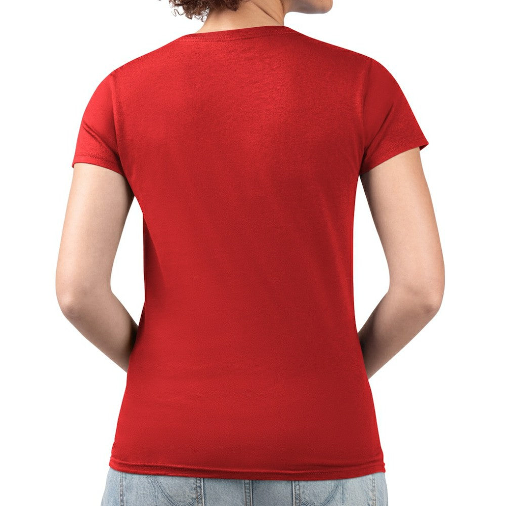 Red Boston Red Sox G-III 4Her by Carl Banks Women's Super-Slim Fit Lightweight Pinstripe Circle V-Neck T-Shirt