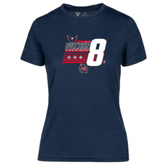 NHL Alexander Ovechkin Washington Capitals Levelwear Women's NHL All-Time Leading Goal Scorer Milestone Stripes Name & Number Maddox T-Shirt