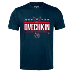 NHL Alexander Ovechkin Washington Capitals Levelwear NHL All-Time Leading Goal Scorer Milestone Stars Name & Number Richmond T-Shirt