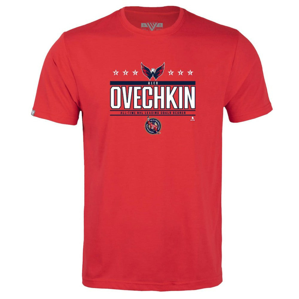 NHL Alexander Ovechkin Washington Capitals Levelwear Youth NHL All-Time Leading Goal Scorer Milestone Stars Name & Number Little Richmond T-Shirt