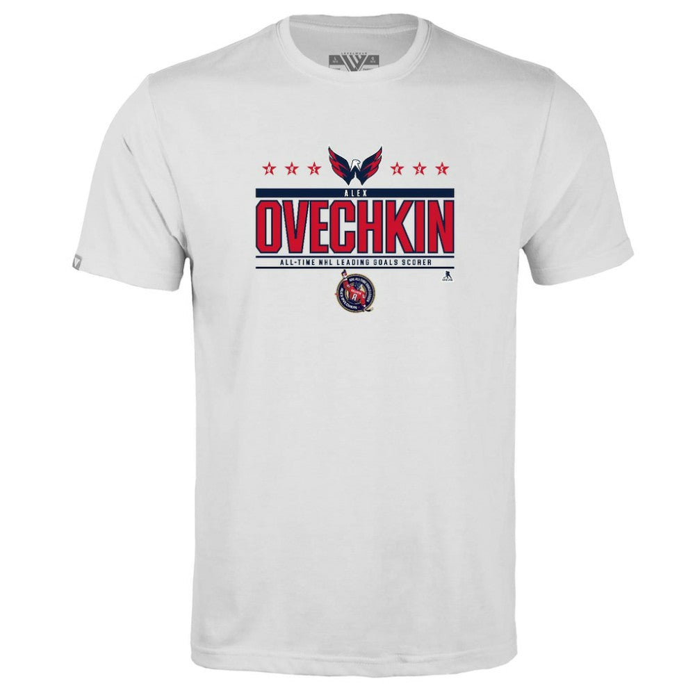 NHL Alexander Ovechkin Washington Capitals Levelwear Youth NHL All-Time Leading Goal Scorer Milestone Stars Name & Number Little Richmond T-Shirt